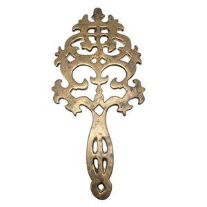 Brass Trivet Hot Holder 19th Century Antique Family Trea Pot Stand Victorian